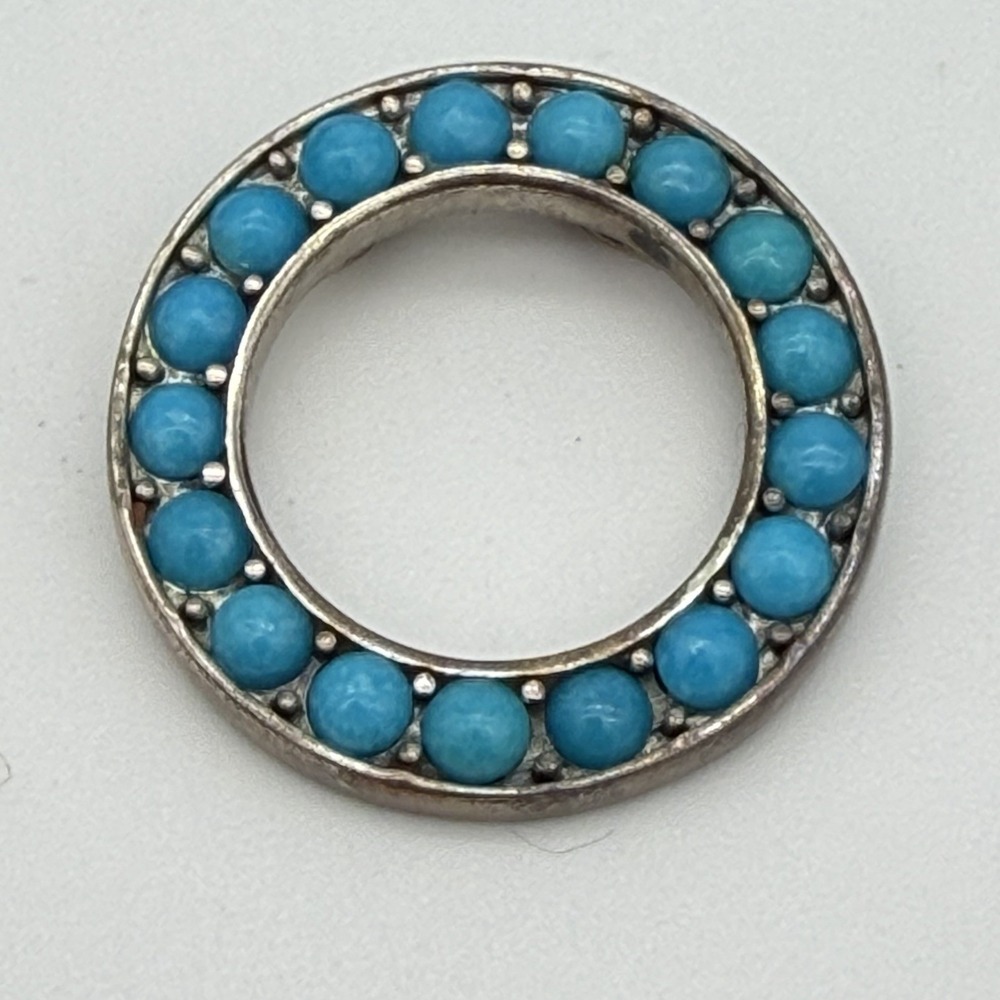 Sally‎ C Sterling Silver Turquoise Pendant SX 925 Southwestern Style